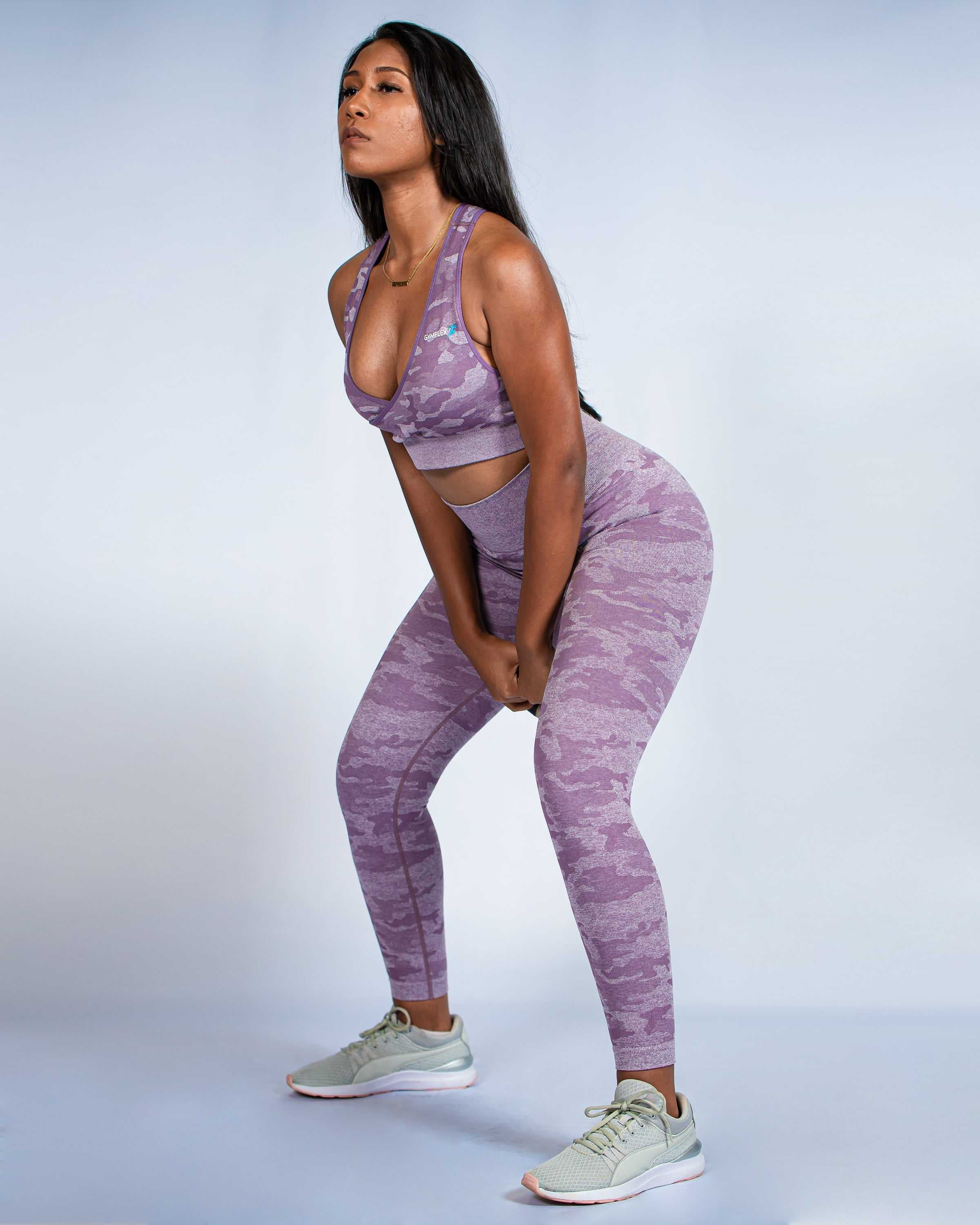 Camo Light Purple Sports Bra