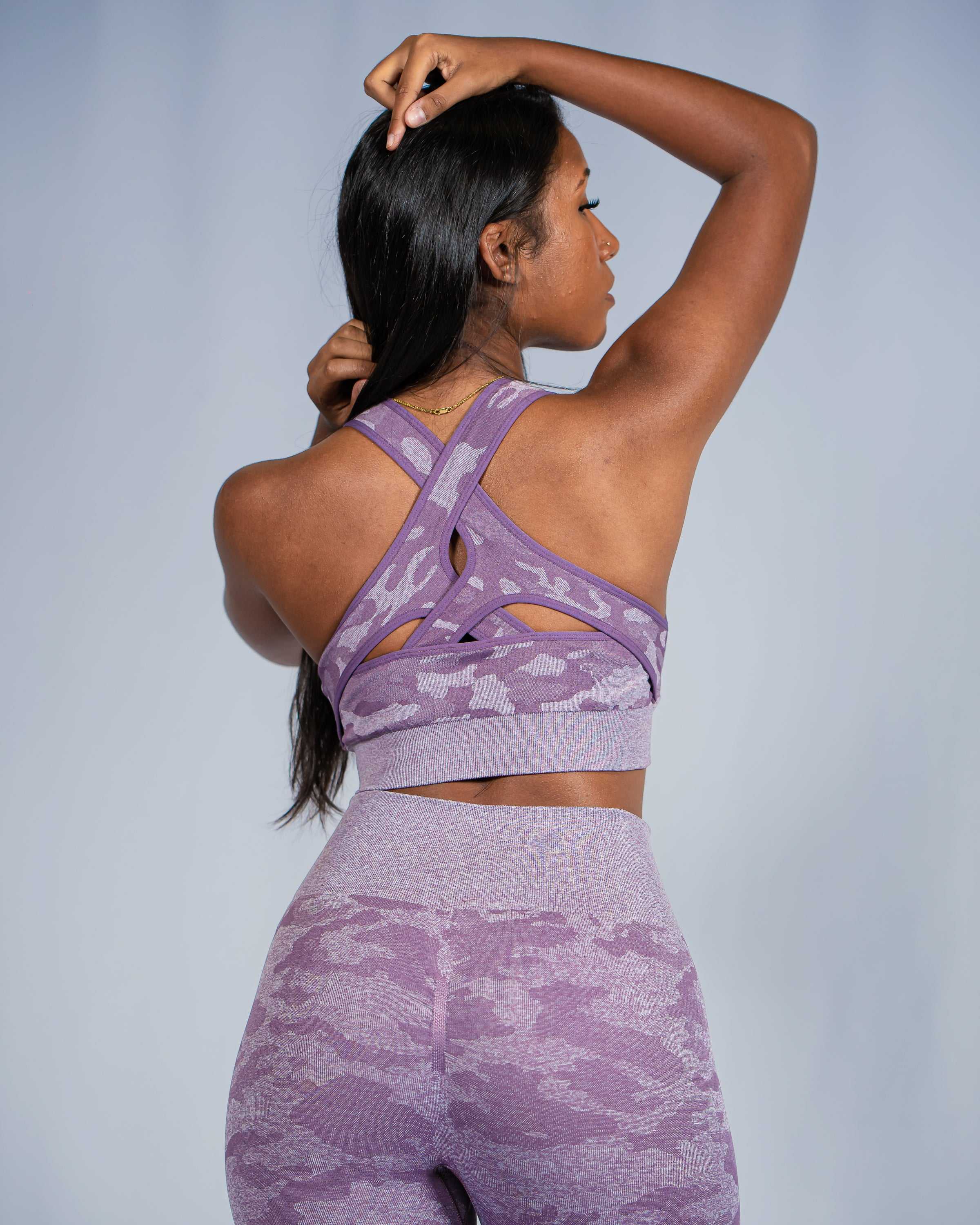 Camo Light Purple Sports Bra