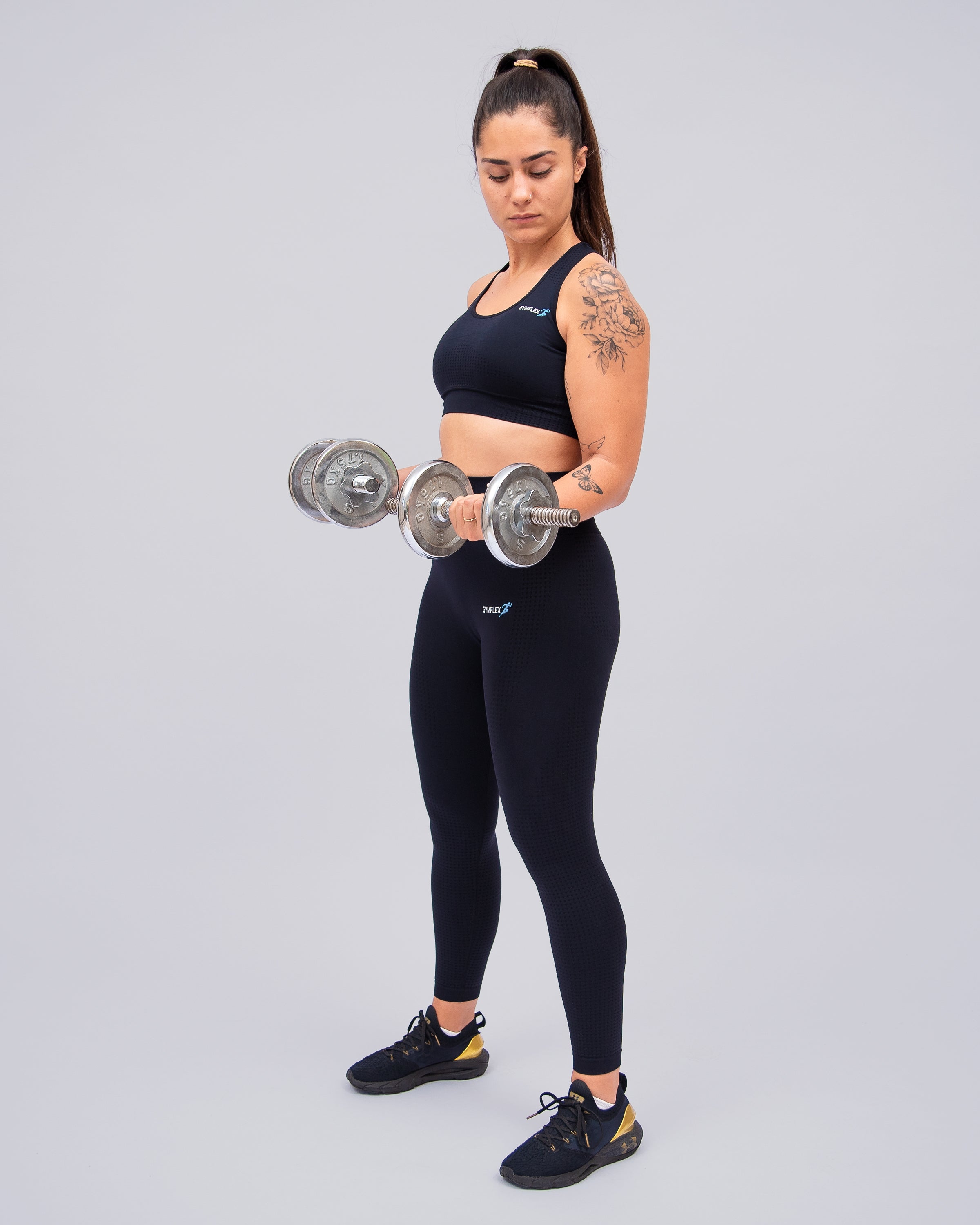 Active black seamless sports bra