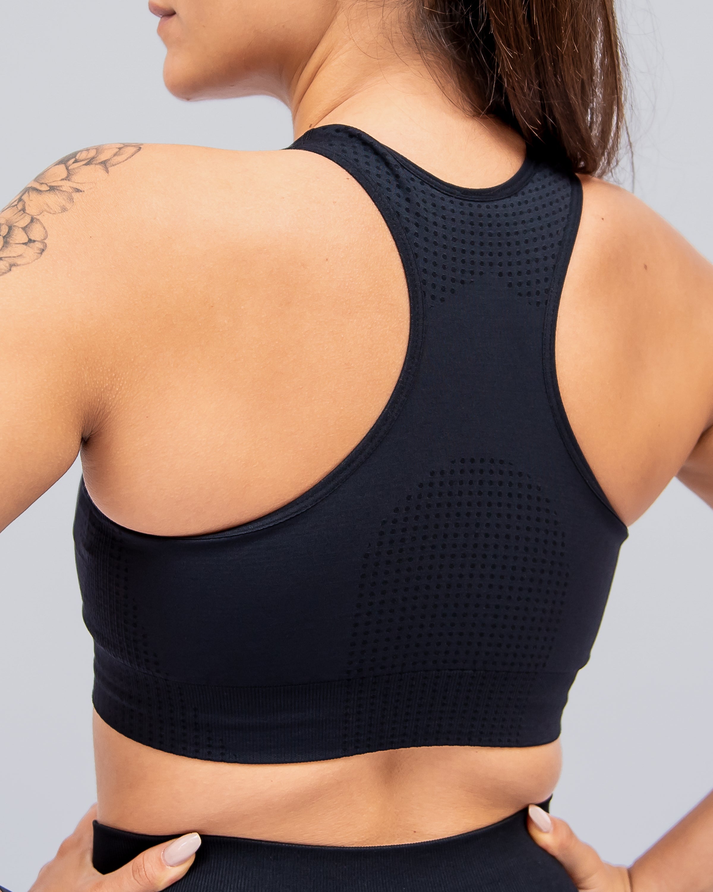 Active black seamless sports bra