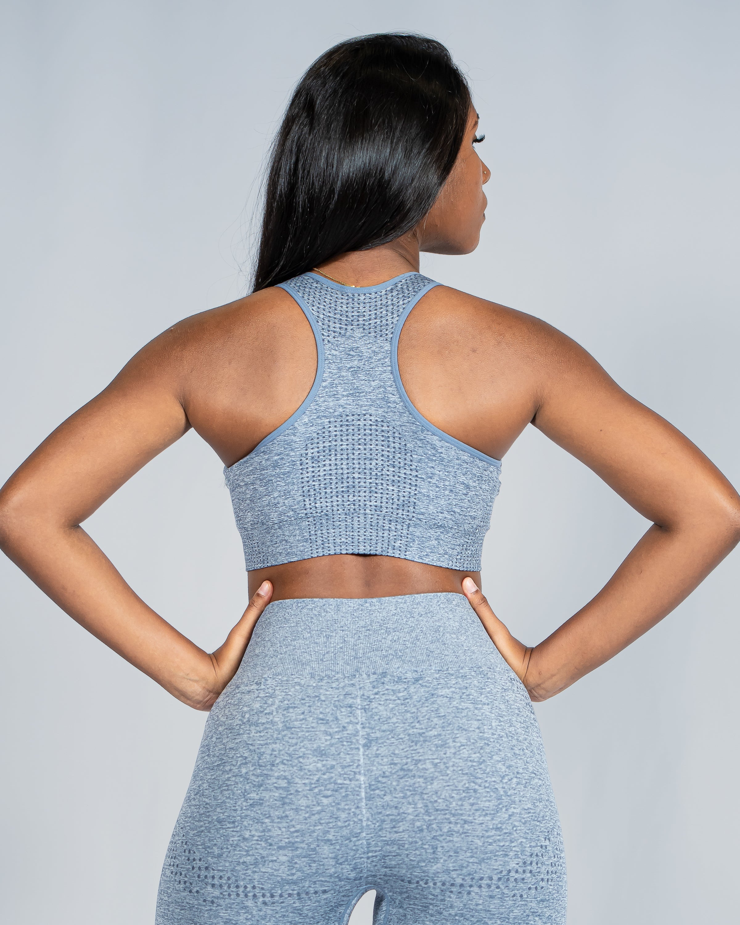 Active Marl Grey Seamless Sports Bra