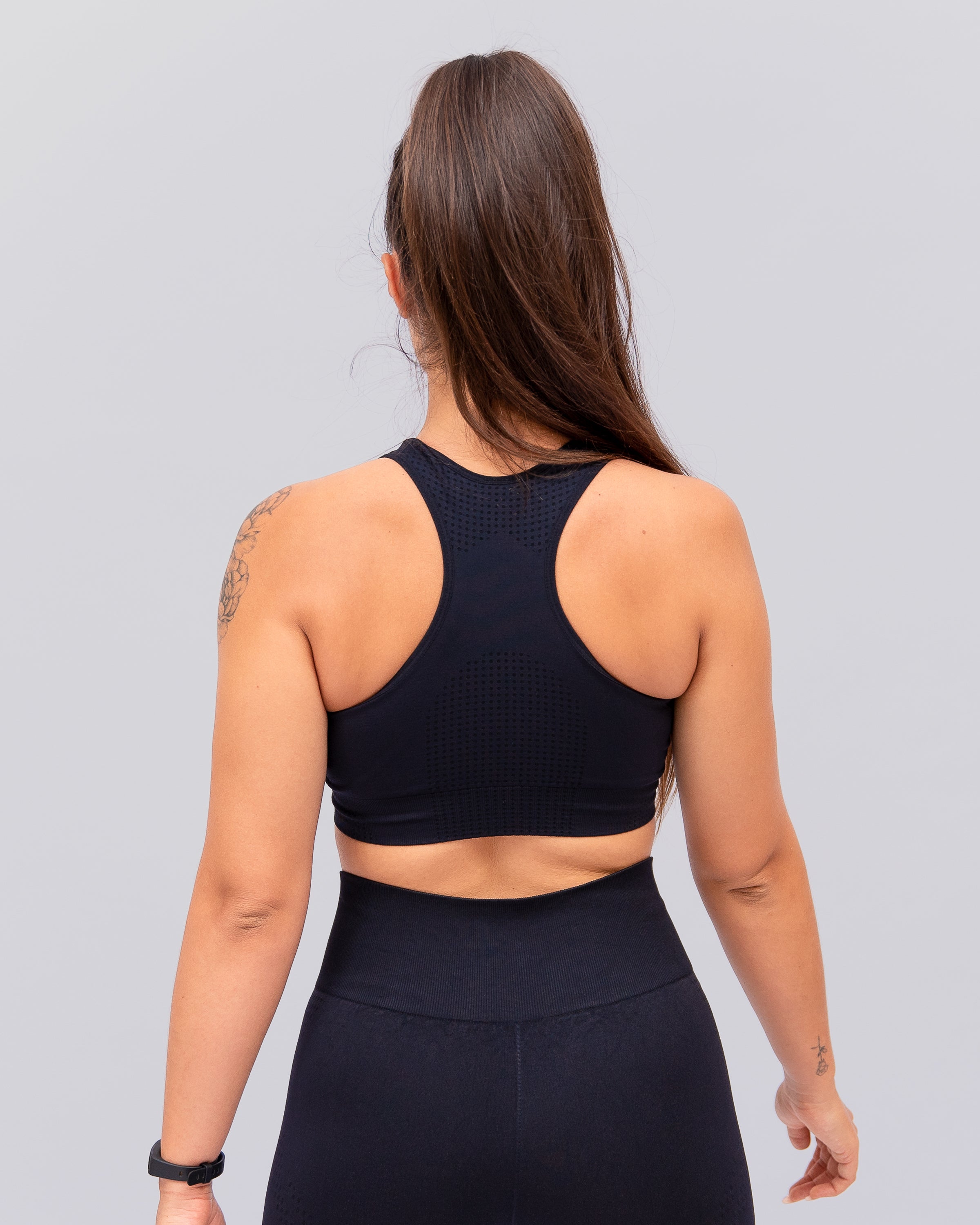 Active black seamless sports bra