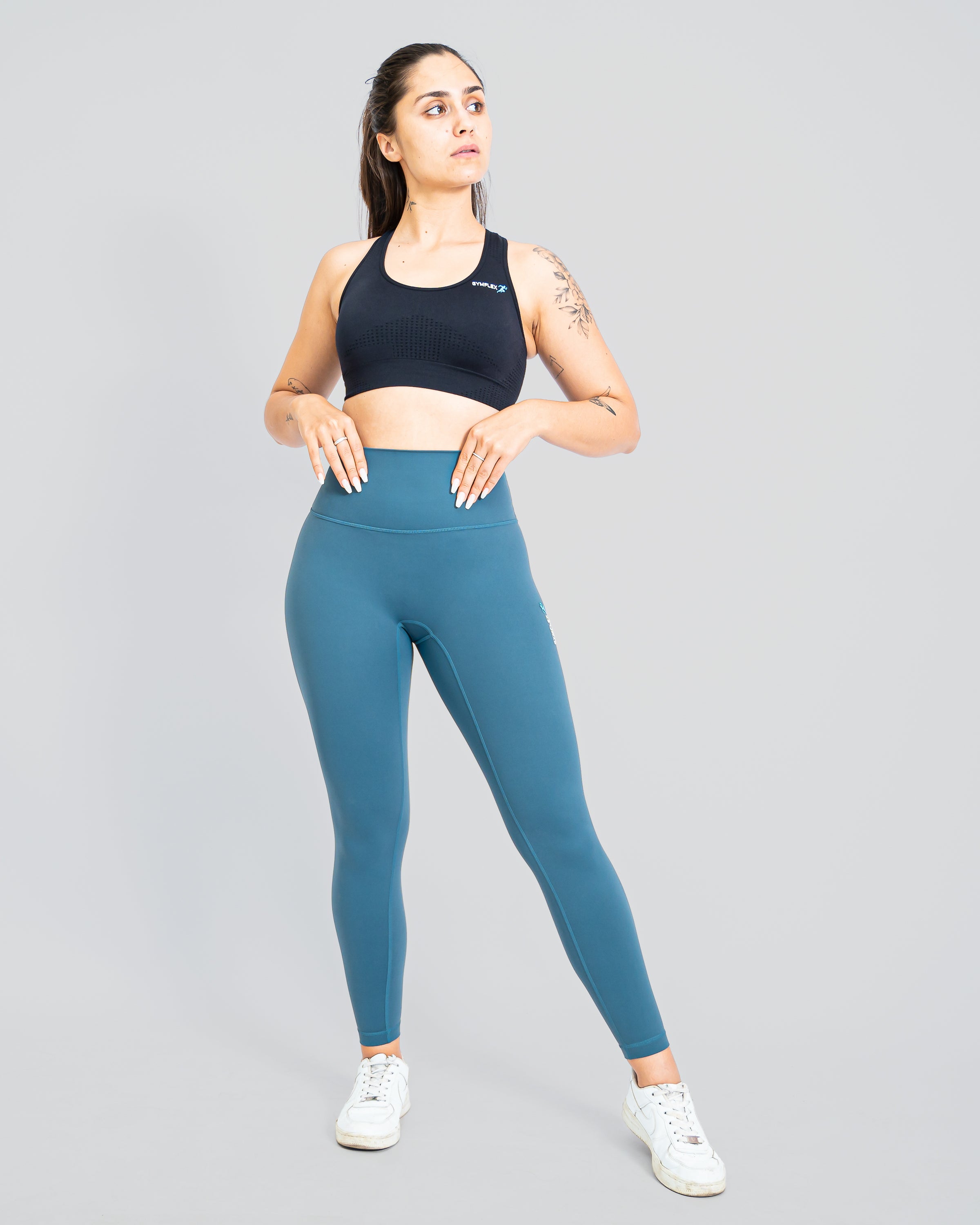 Active black seamless sports bra