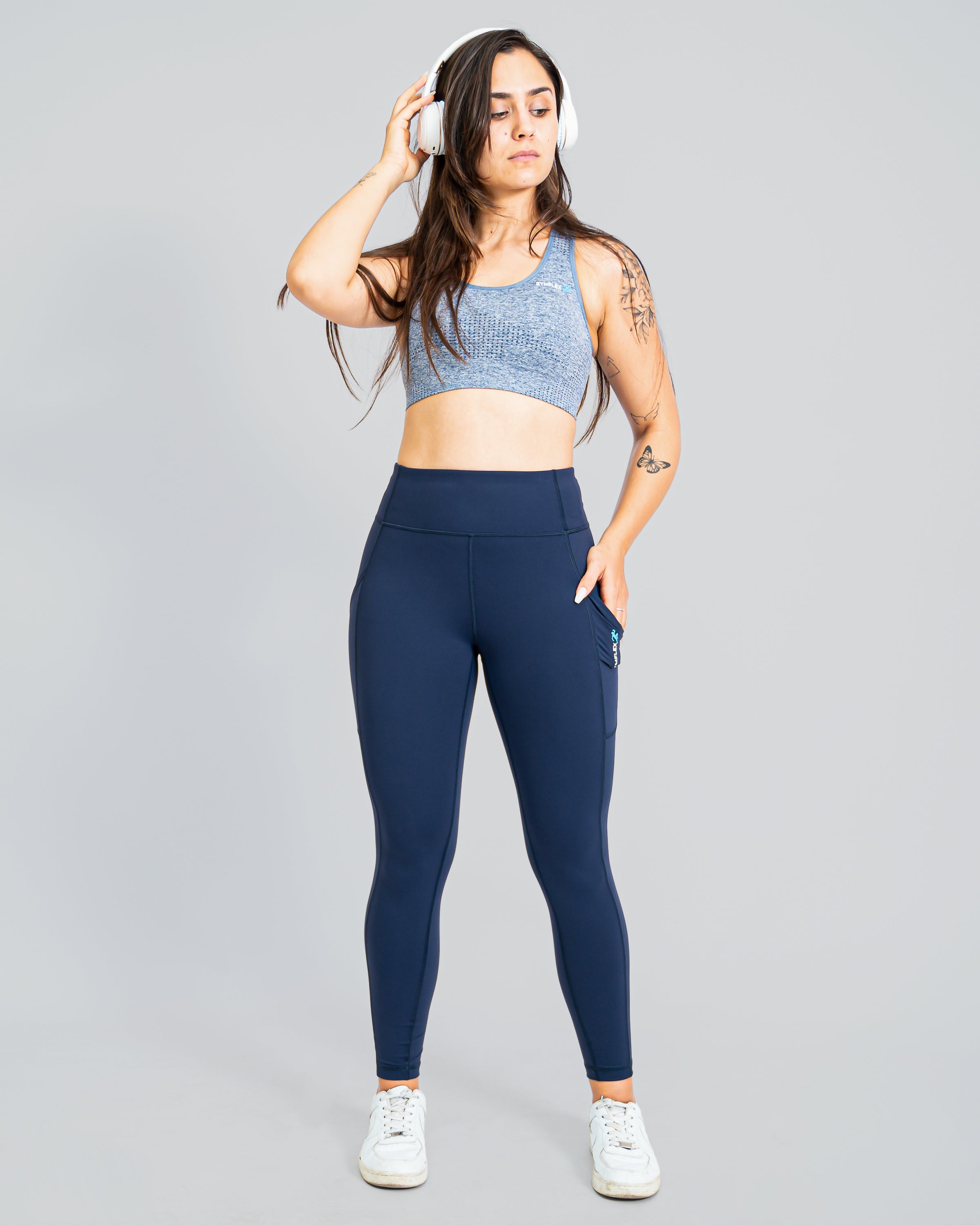 Active Marl Grey Seamless Sports Bra