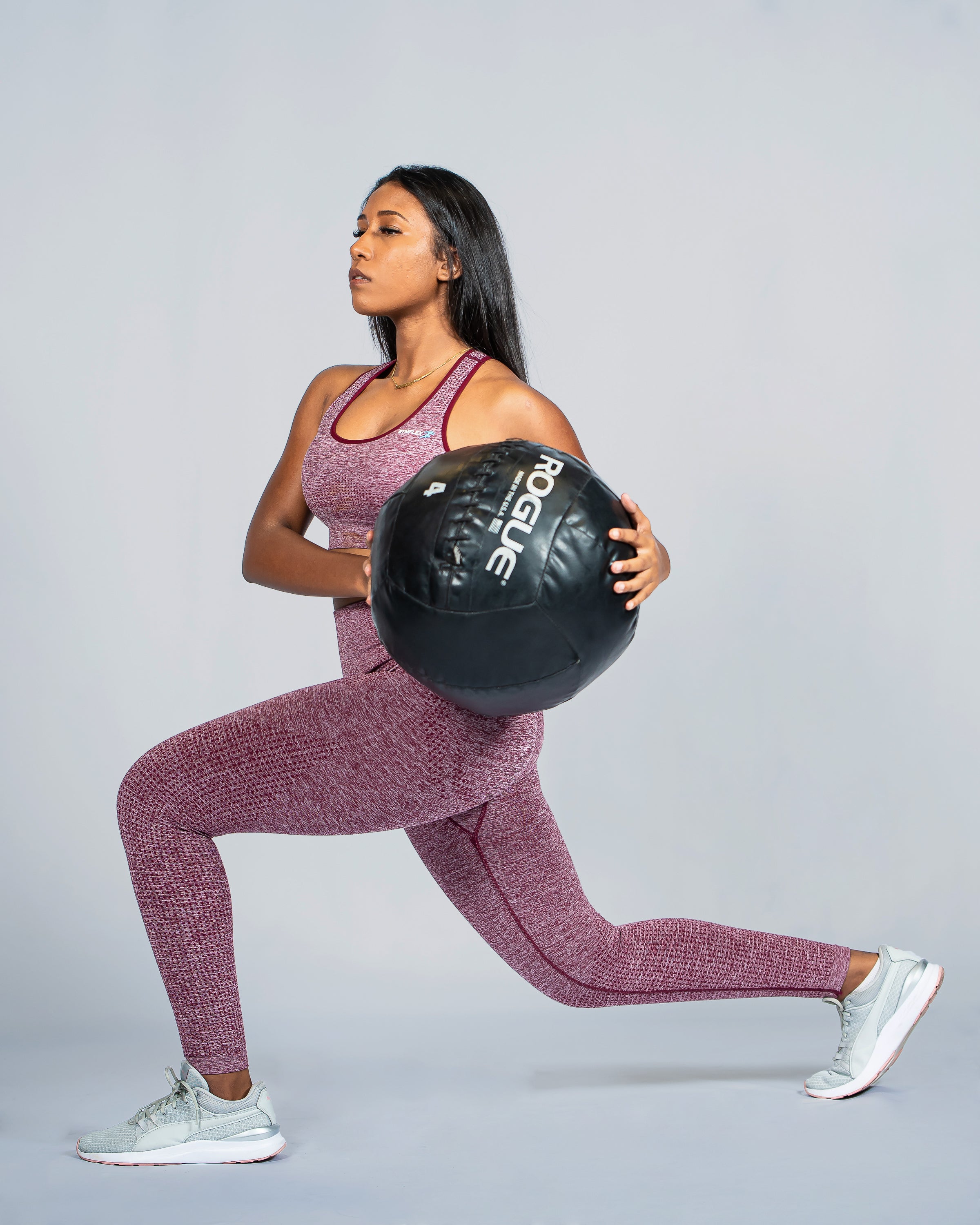Active Burgundy Seamless Sports Bra