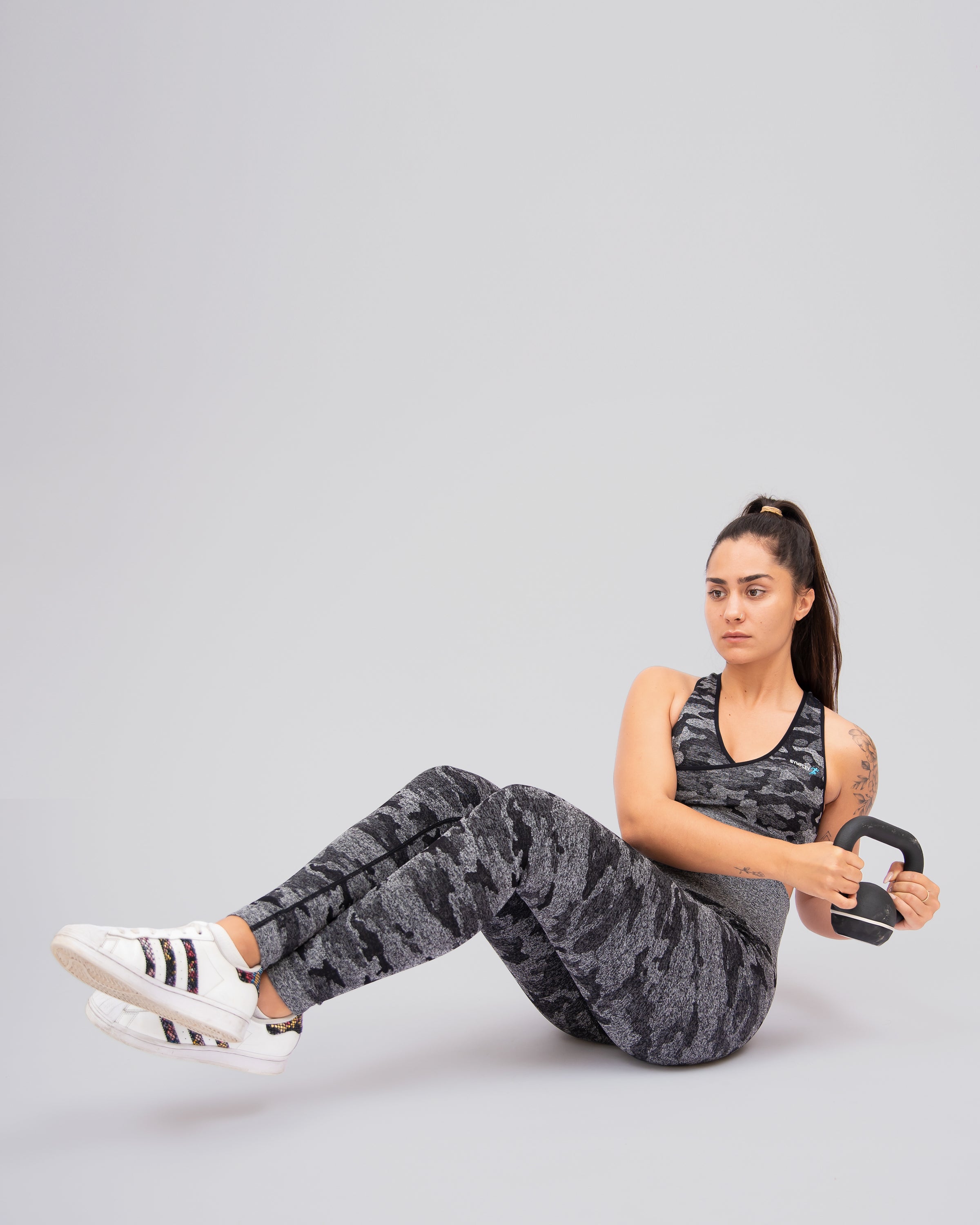 Camo Black Seamless Sports Bra