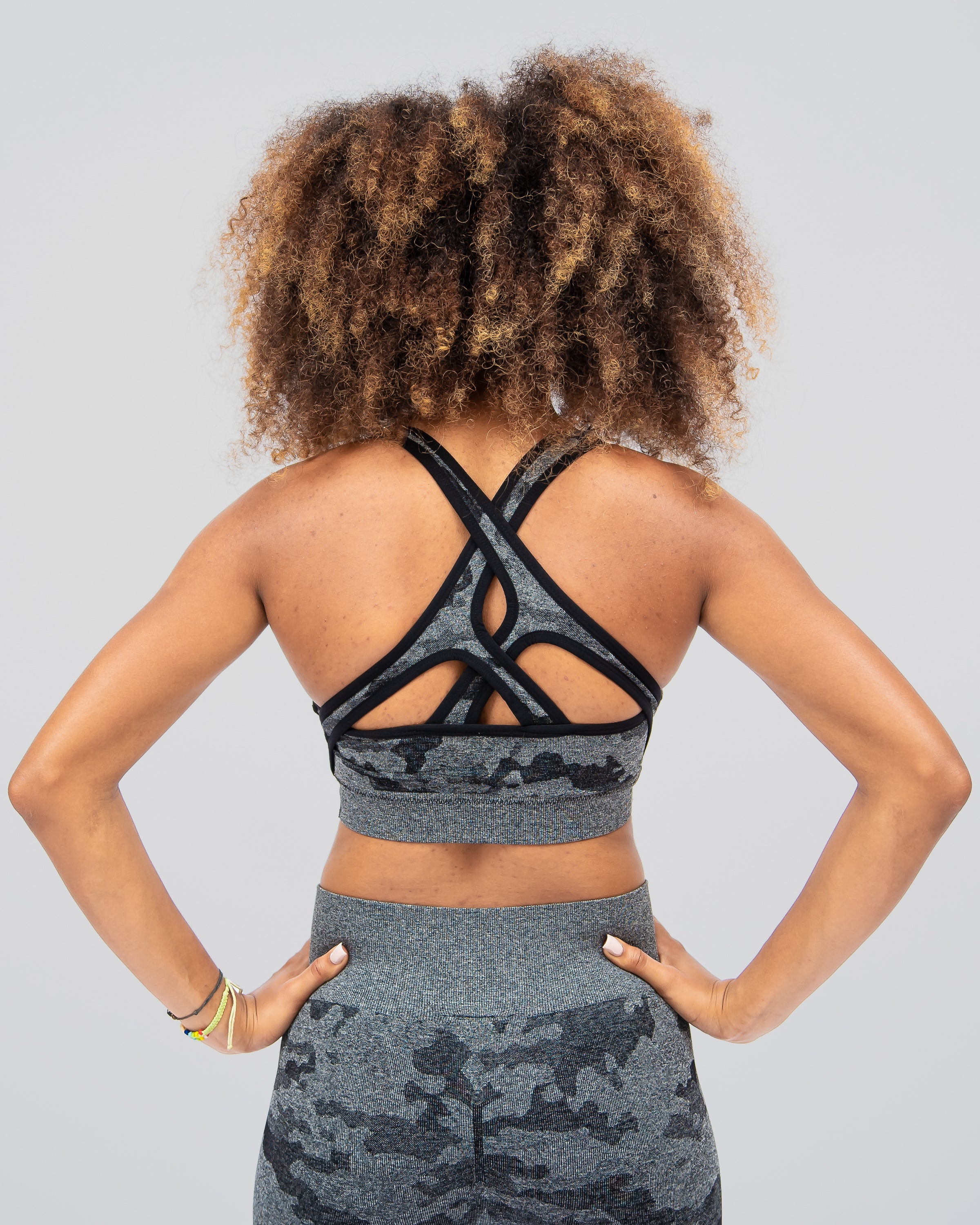 Camo Charcoal Sports Bra