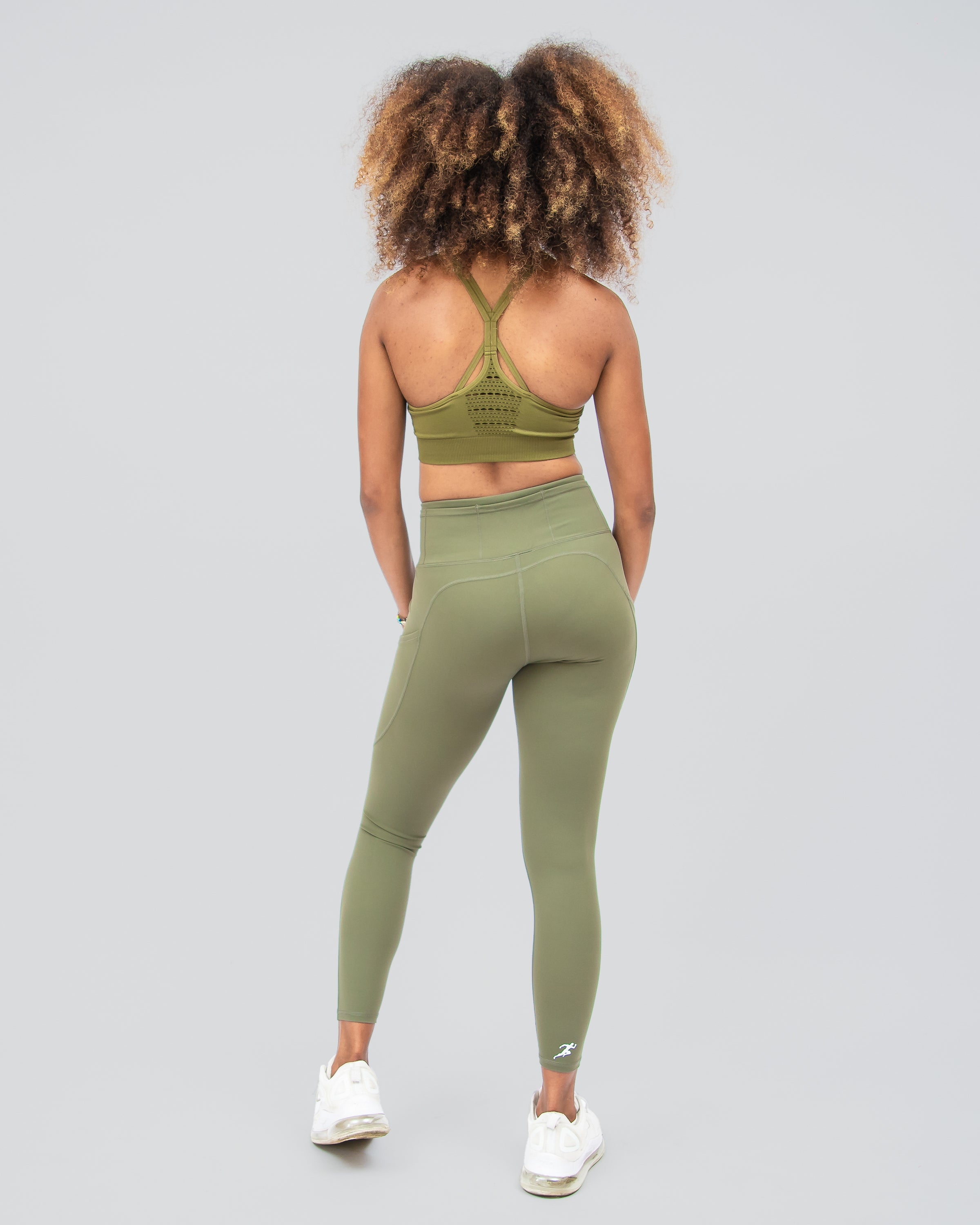 Flex Strappy Olive Green Sports Bra