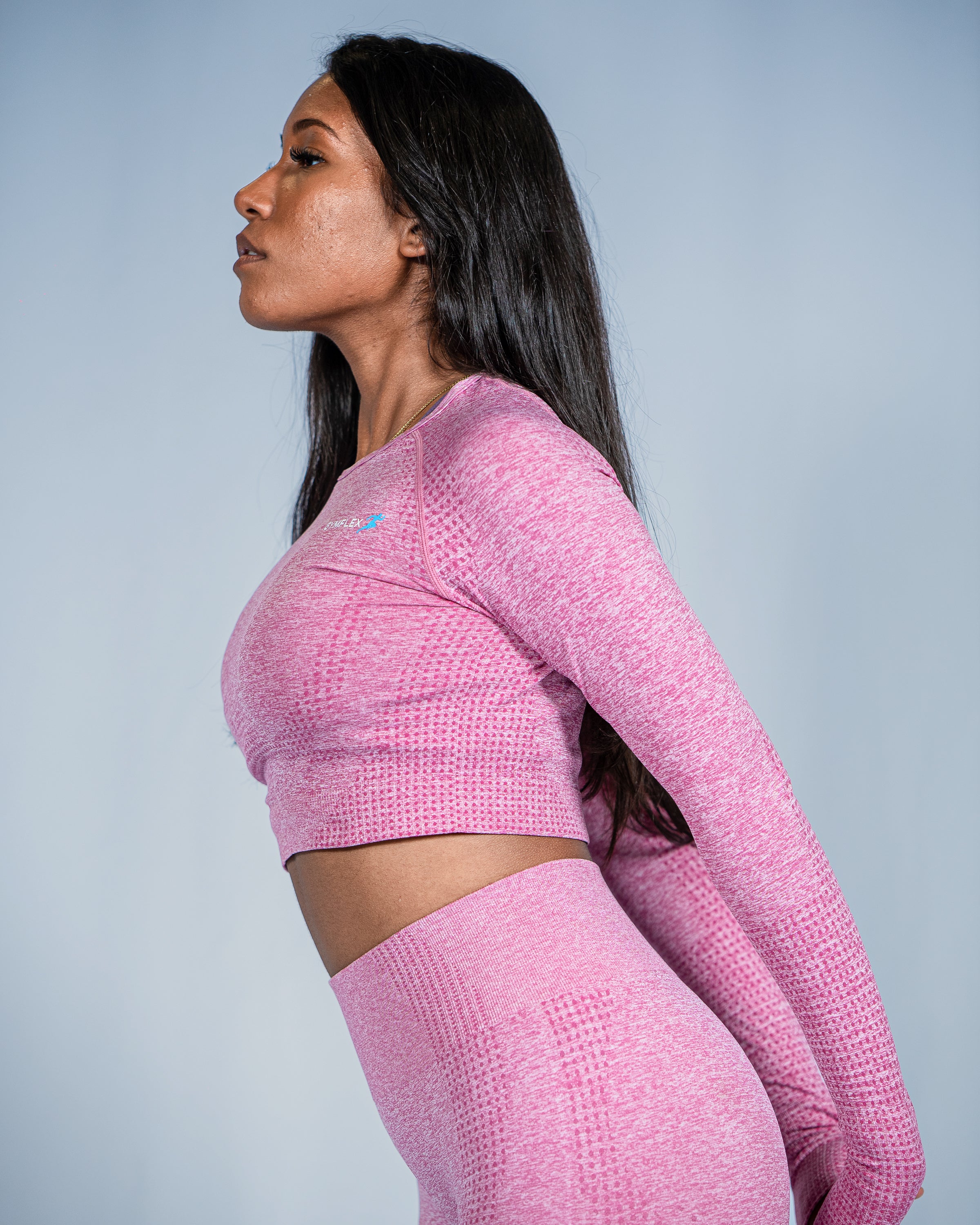 Vision Light Pink Long Sleeve Crop Top