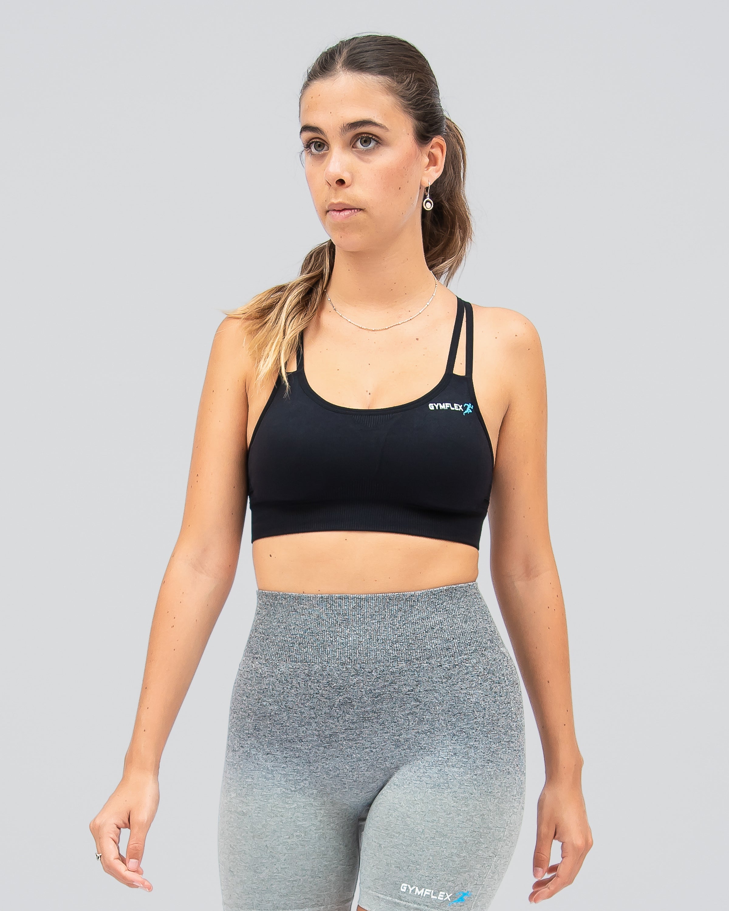 Flex Strappy Black Sports Bra