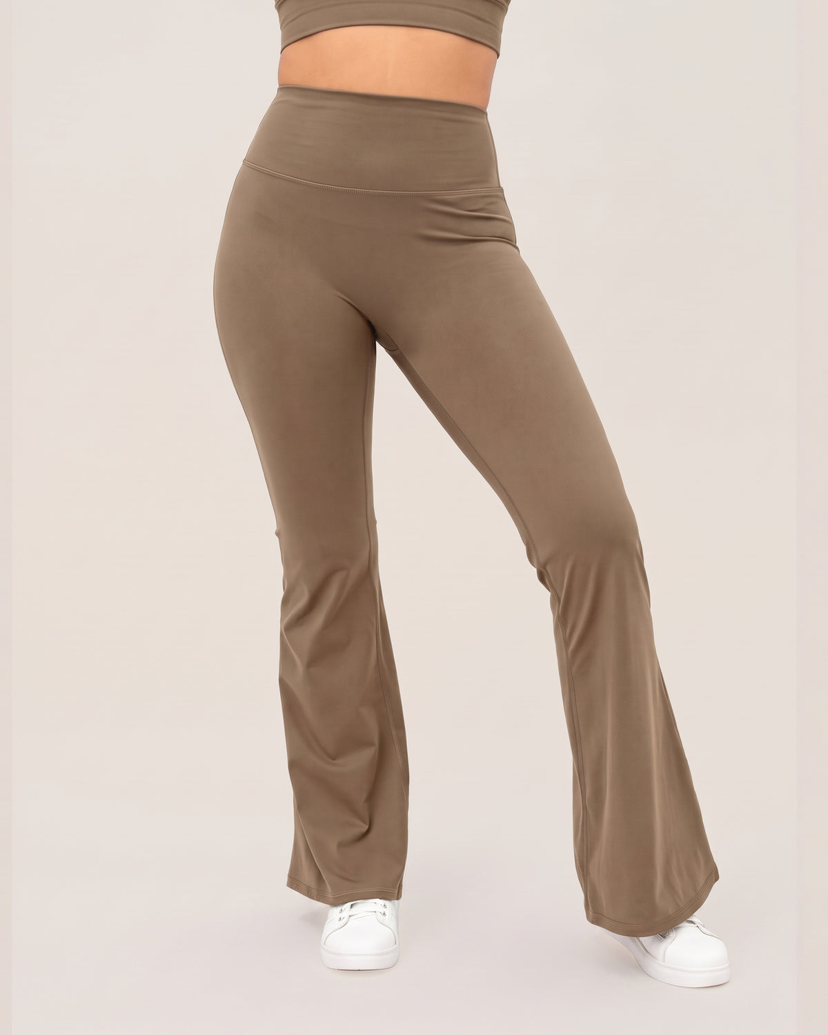 Nova Flare Leggings - Khaki brown